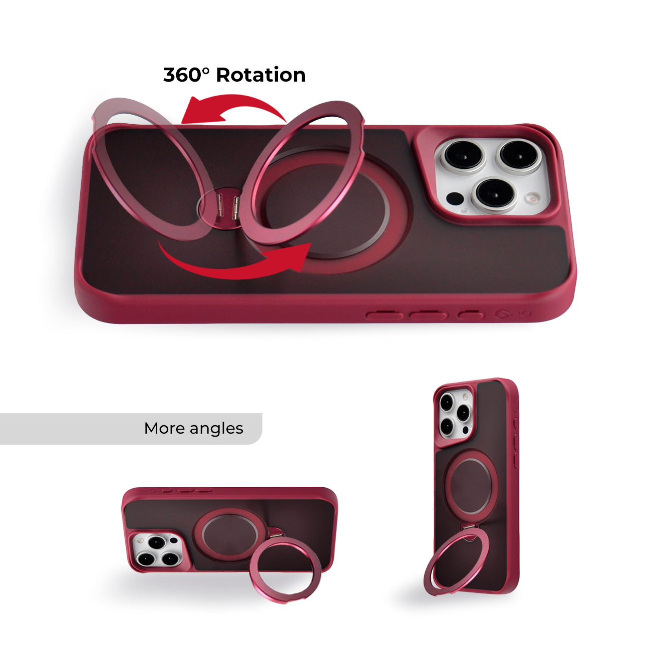 RUGGED 180 DEGREE MAGSAFE CASE RED - IPHONE 16 PRO MAX