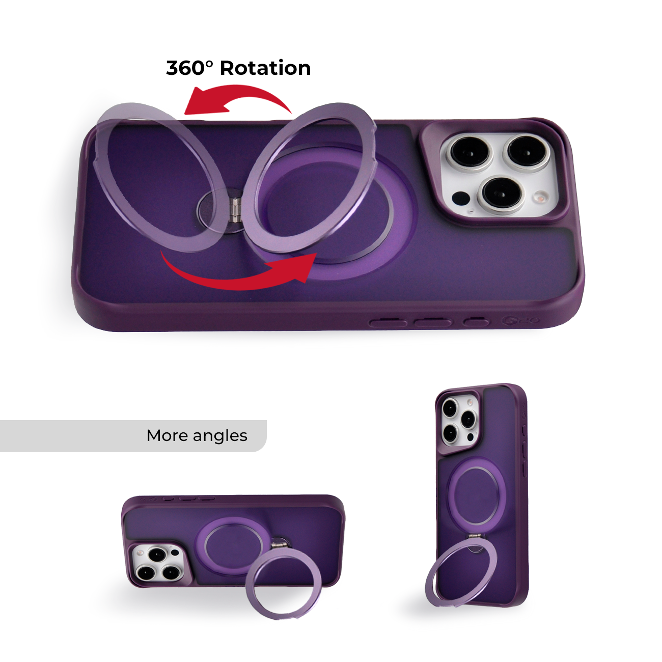 RUGGED 180 DEGREE MAGSAFE CASE PURPLE - IPHONE 16 PRO MAX