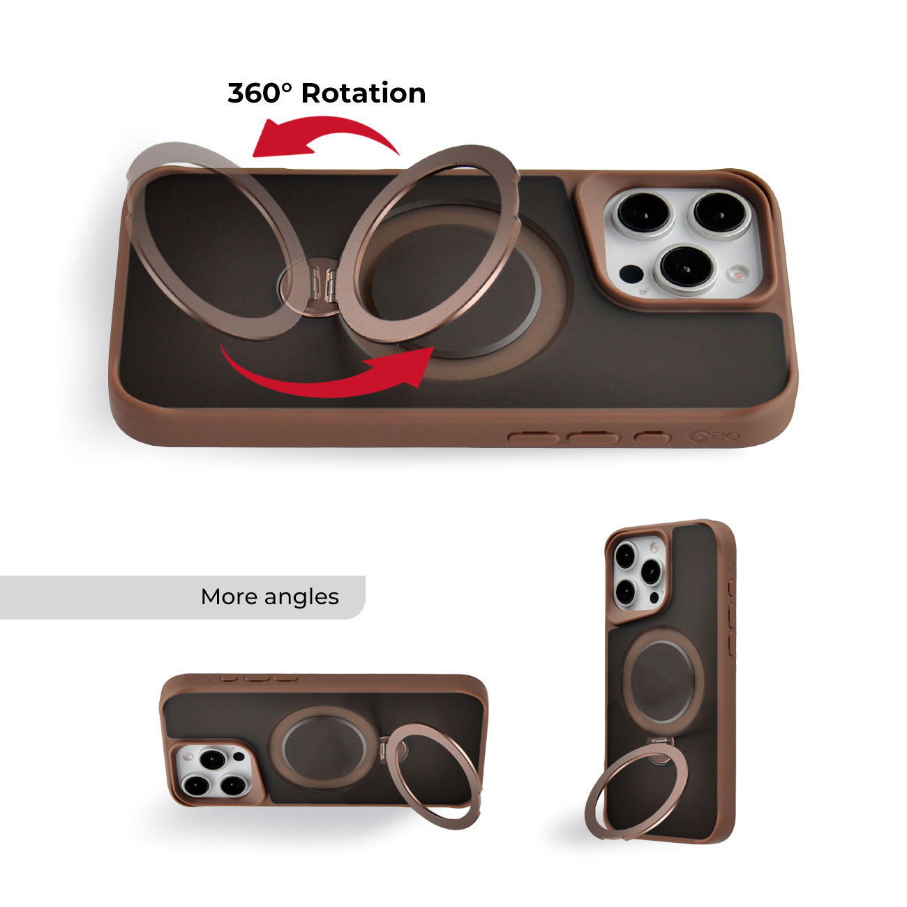 RUGGED 180 DEGREE MAGSAFE CASE BROWN - IPHONE 16 PRO