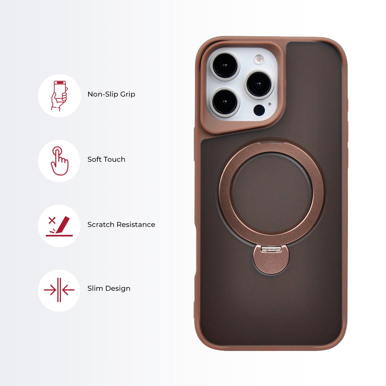 RUGGED 180 DEGREE MAGSAFE CASE BROWN - IPHONE 16 PRO